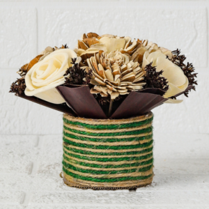 Dried Flower Arrangement on Jute Pot