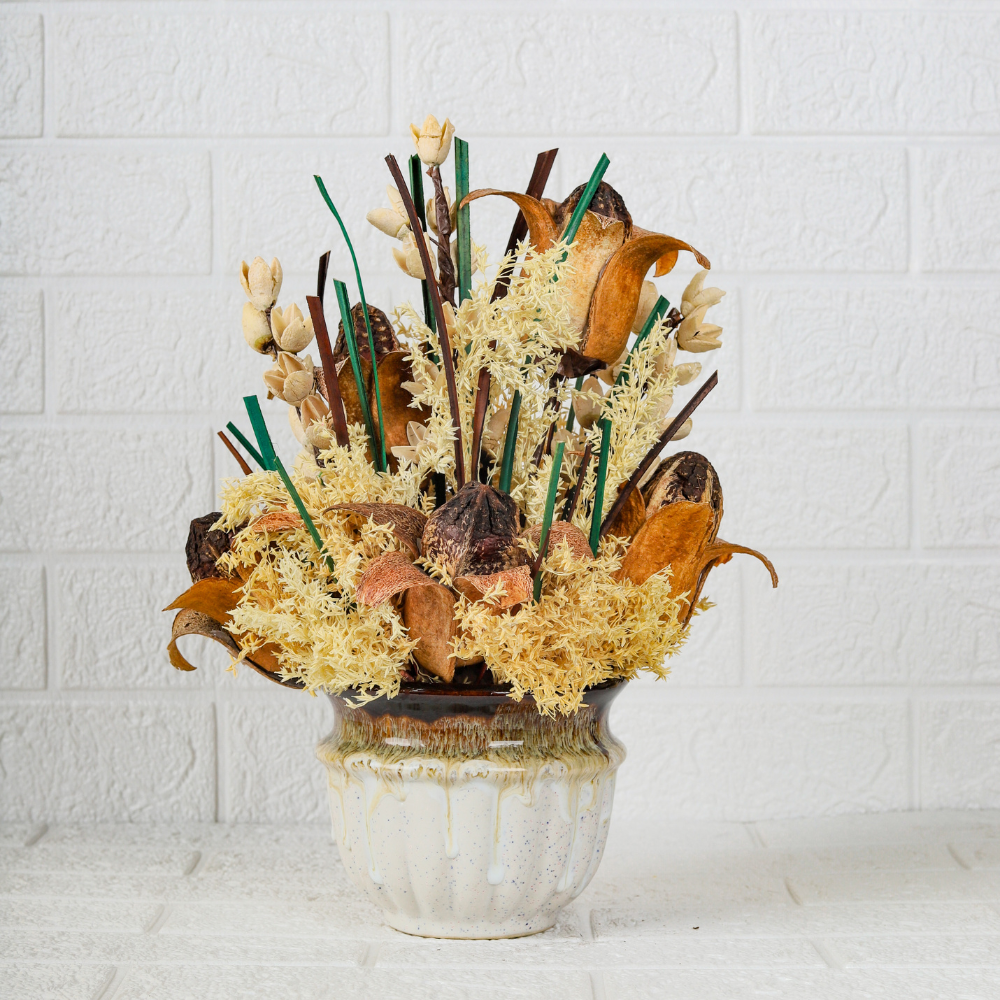 Dried Flower Arrangement with Vase