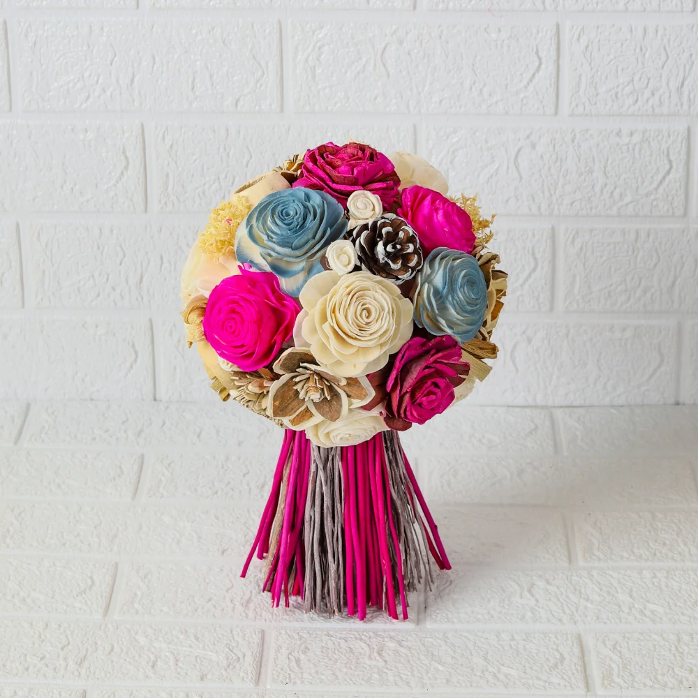 Round Dried Flower Arrangement for Decoration